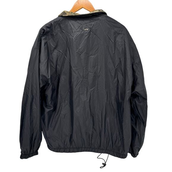 Duxbak Reversible Jacket Mens Large Camo Fleece Black Nylon Full Zip + Pockets - Picture 4 of 10